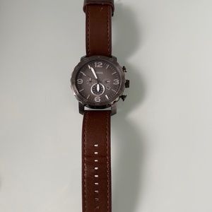 Brown leather Fossil watch